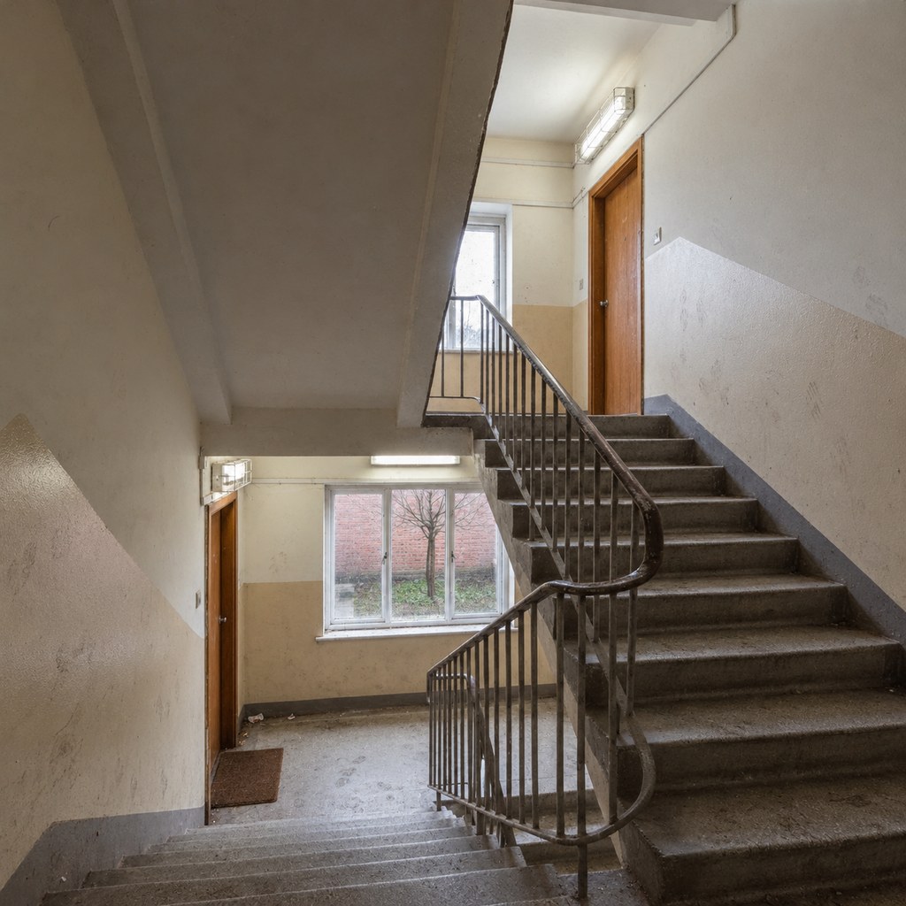 Treppenhaus vor der Reinigung